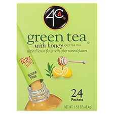 4C Tea 2 Go Green Tea with Honey, Iced Tea Mix, 24 Each