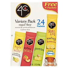 4C Sugar Free Iced Tea Mix Bonus Variety Pack, 24 count, 1.72 oz