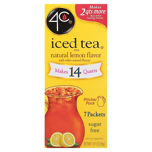 4C Lemon Flavor Iced Tea Mix, 7 count, 1.97 oz