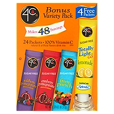 4C Totally Light 2 G Sugar Free Drink Mix Bonus Variety Pack, 24 count, 2.376 oz