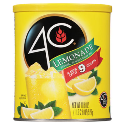 4C Lemonade Drink Mix, 18.6 oz, 18.6 Ounce