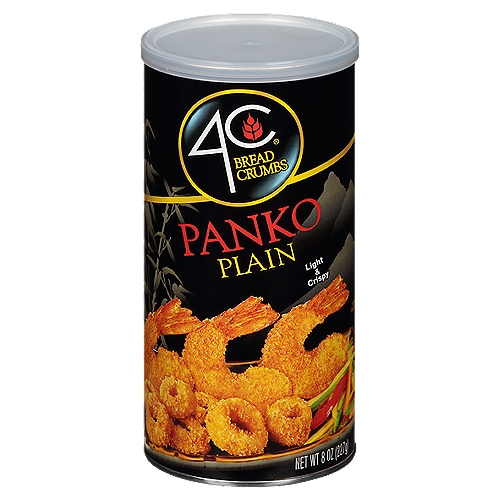 4C Plain Panko Bread Crumbs, 8 oz
Panko Bread Crumbs are delicate, light & crispy…the perfect coating for your favorite foods. Our Panko Bread Crumbs are large and flaky and will make every recipe lighter and crunchier.