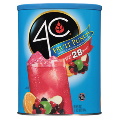 4C Fruit Punch Drink Mix, 63 oz, 58 Ounce