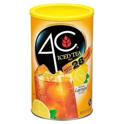 4C Natural Lemon Flavor Iced Tea Mix, 2.1 oz
Sweetened with real sugar and has 100% Vitamin C. Makes up to 28 quarts and is packed in an easy-open canister complete with a measuring scoop, kosher
