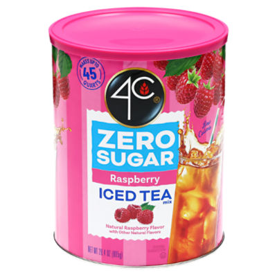 4C Zero Sugar Raspberry Iced Tea Mix, 28.4 oz, 28.4 Ounce