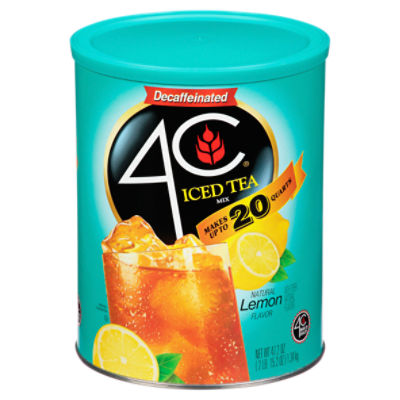 4C Decaffeinated Natural Lemon Flavor Iced Tea Mix, 47.2 oz