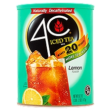 4C Naturally Decaffeinated Lemon Flavor Iced Tea Mix, 50.2 oz, 50.2 Ounce