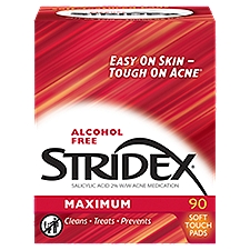 Stridex Alcohol Free, Soft Touch Pads, 90 Each