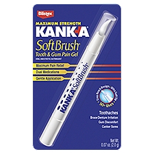 Blistex KANK-A Soft Brush Maximum Strength Tooth & Gum Pain Gel Oral Anesthetic/Astringent, 0.07 oz