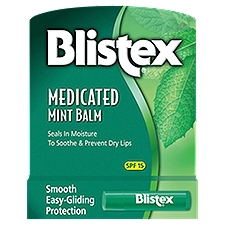 Blistex Medicated Mint Balm SPF 15, Lip Protectant/Sunscreen, 0.15 Ounce