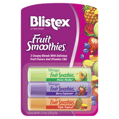 Blistex Fruit Smoothies 3pk, 0.3 Ounce