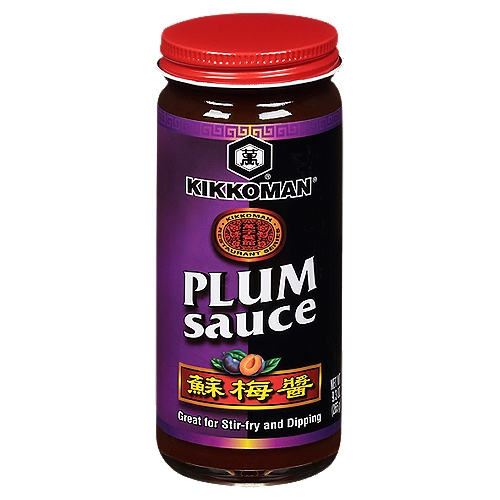 Kikkoman Plum Sauce, 9.3 oz
Plum Sauce, sometimes called duck sauce, is a traditional condiment with sweet, fruity-ginger flavors...an excellent dipping sauce that complements grilled and deep-fried foods.