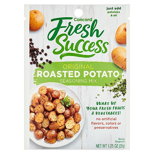 Concord Fresh Success Original Roasted Potato Seasoning Mix, 1.25 oz
Delight your family and show your favorite fruits & veggies some love with delicious and freshly made side dishes.