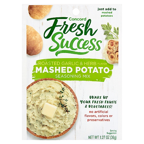 Concord Fresh Success Roasted Garlic & Herb Flavor Mashed Potato Seasoning Mix, 1.27 oz