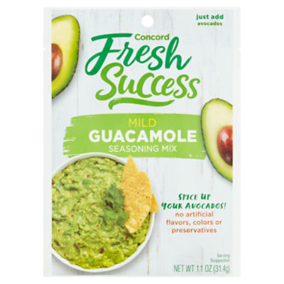 Concord Fresh Success Mild Guacamole Seasoning Mix, 1.1 oz, 1.1 Ounce