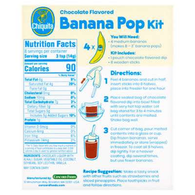 Chiquita Chocolate Flavored Banana Pop Kit, 4 oz - ShopRite