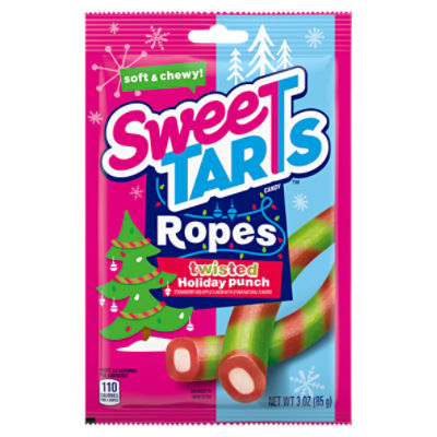 SweeTarts Twisted Holiday Punch Ropes Candy, 3 oz, 3 Ounce