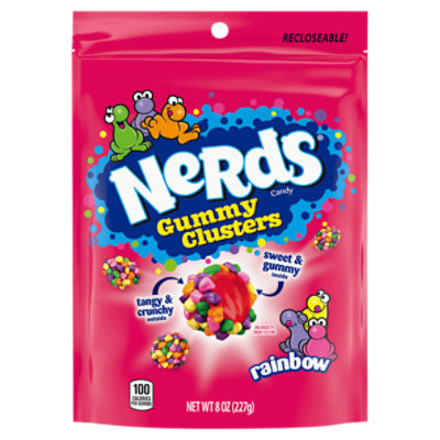 Nerds Candy Gummy Clusters Rainbow Candy, 8 oz