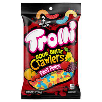 Trolli Sour Brite Crawlers Fruit Punch Gummi Candy, 7 oz