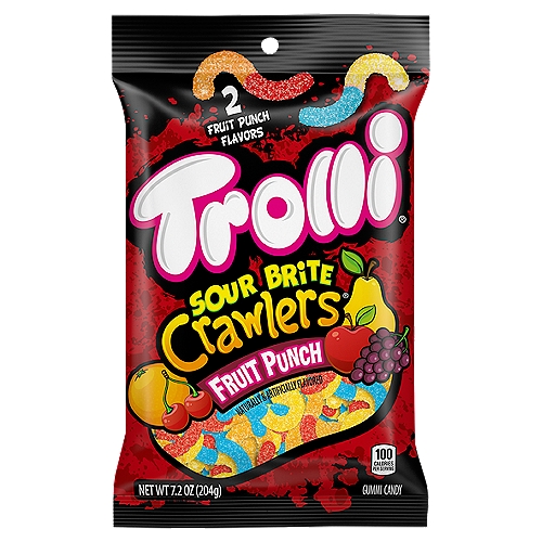 Trolli Sour Brite Crawlers Fruit Punch Gummi Candy, 7 oz