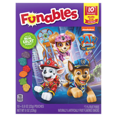 Funables Paw Patrol The Movie Fruit Flavored Snacks, 0.8 oz, 10 count, 8 Ounce