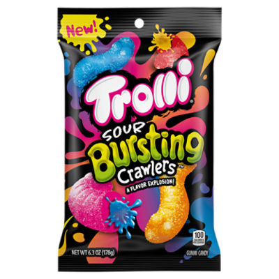 Trolli Sour Bursting Crawlers Gummi Candy, 6.3 oz, 6.3 Ounce