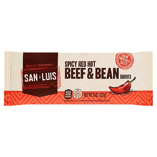 San Luis Spicy Red Hot Beef & Bean Burrito, 8 oz