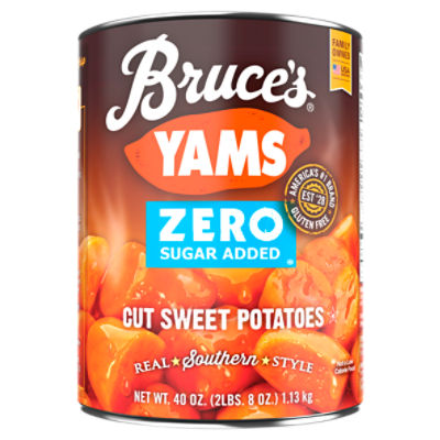 Bruce's Yams Zero Sugar Added Cut Sweet Potatoes, 40 oz, 40 Ounce