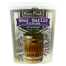 Farm Fresh Pickles, Sour Garlic, 32 Ounce