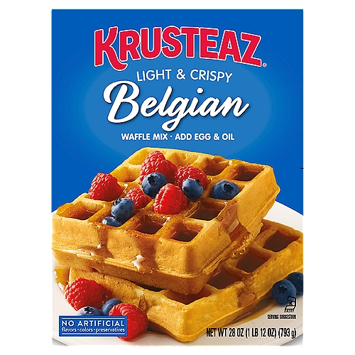 Belgium has given us many great things like beer and chocolate. But the top of the list is the golden brown Belgian waffle. Crispy on the outside, soft and sweet on the inside — it's definitely Belgium's greatest export. To make, heat your lightly-greased waffle iron, pour about ⅔ cup of batter onto the waffle iron, sizzle away and...enjoy! This order includes a single, 28-ounce box.