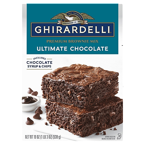 Ghirardelli Chocolate Premium Triple Fudge Brownie Mix, 19 oz
Indulge in the richly decadent chocolate taste that you expect from Ghirardelli. Our Triple Fudge brownie is crafted with semi-sweet chocolate chips and rich fudge for an ultra moist and chewy treat.