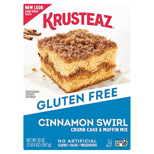Krusteaz Gluten Free Cinnamon Swirl Crumb Cake & Muffin Mix, 20 oz