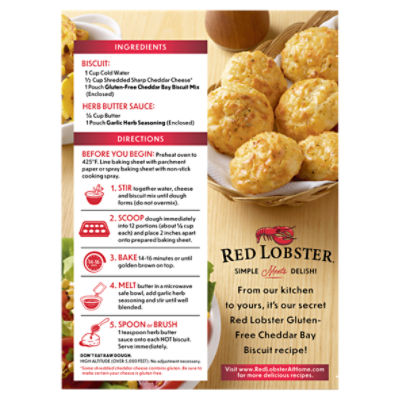 Red Lobster Gluten Free Cheddar Bay Biscuit Mix Makes 12