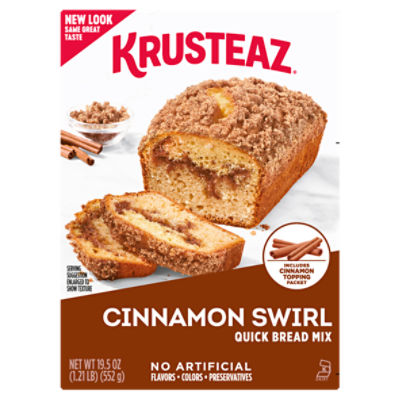 Krusteaz Cinnamon Swirl Quick Bread Mix, 19.5 oz
