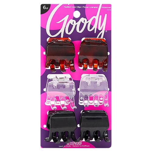 Goody 6-On Claw Clips, 6 count