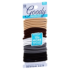 Goody Ouchless Medium Hair Java Bean No-Metal Elastics, 32 count