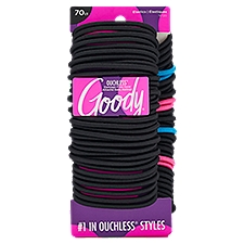 Goody Ouchless Braided Elastics Value Pack Black, 70 ct