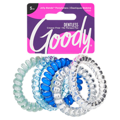 Goody Trend Blue Silver Coil Elastic, 5 count