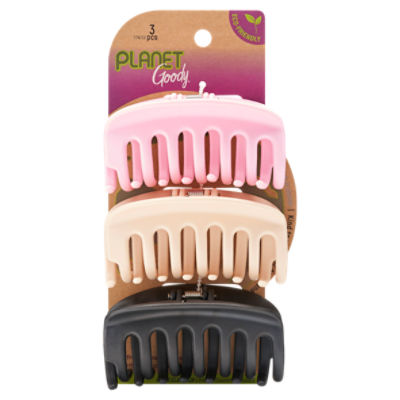 Goody Planet Sustainable Large Round Clip Neutral, 3 count