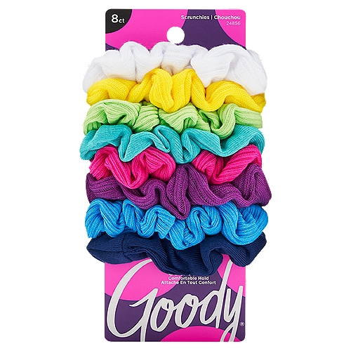 Goody Neon Jersey Scrunchies, 8 count