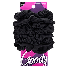 Goody Black Ribbed Scrunchie 8 ct, 1 Each