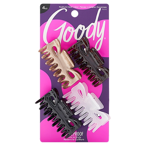 Goody Medium Claw Clips, 4 count
