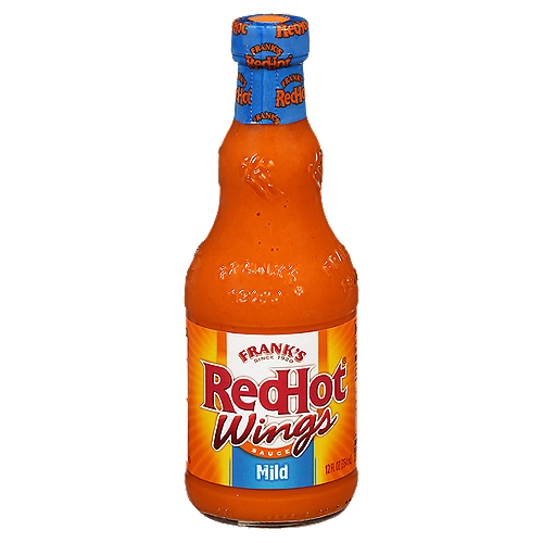 Frank's RedHot Mild Wings Sauce, 12 fl oz
For chicken wing fans who prefer their buffalo wings to be on the milder side, Frank's RedHot Mild Wings Hot Sauce is for you. It has all the tangy flavor and spices of our original wings sauce without the heat. Did you know that Frank's RedHot Original Cayenne Pepper Hot Sauce was the secret ingredient of the first-ever buffalo wing, created in 1964 in Buffalo, NY. We've taken this hot sauce expertise and created a ready-to-use Wings Hot Sauce that's on mild end of the heat scale. You'll think it's off-the-chart delicious when you try it as a dip for bone-in or boneless buffalo wings. Put our Mild Wings Hot Sauce on everything - from everyday foods like burgers, fries and tacos to party time or tailgate recipes for buffalo chicken dip, chili and meatballs.