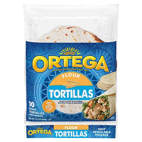 Ortega 8" Flour Tortillas, 10 count, 14.3 oz