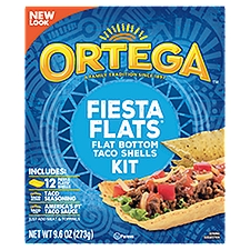 Ortega Fiesta Flats Flat Bottom, Taco Shells Kit, 9.8 Ounce
