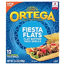 Ortega Fiesta Flats Flat Bottom Taco Shells, 12 count, 5.6 oz