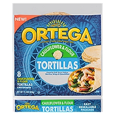 Ortega 8 in. Cauliflower & Flour Tortillas, 11.4 Ounce