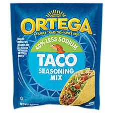 Ortega 40% Less Sodium Taco Seasoning Mix, 1 oz