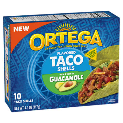 Ortega Flavored with a Hint of Guacamole Taco Shells, 10 count, 4.1 oz, 4.1 Ounce