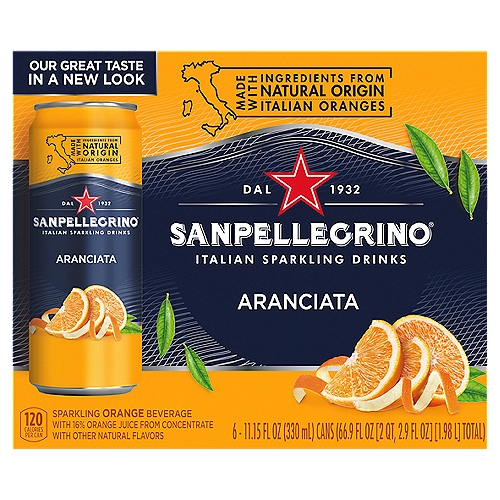 Sanpellegrino Aranciata Italian Sparkling Drinks, 11.15 oz, 6 count